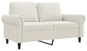 Sofa 2-osobowa, kremowy, 120 cm, tapicerowana aksamitem