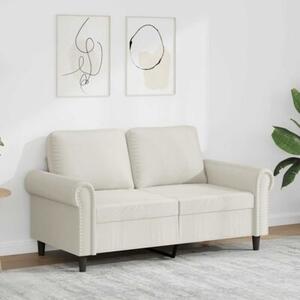 Sofa 2-osobowa, kremowy, 120 cm, tapicerowana aksamitem