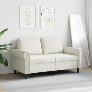 Sofa 2-osobowa, kremowy, 120 cm, tapicerowana aksamitem