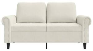Sofa 2-osobowa, kremowy, 120 cm, tapicerowana aksamitem