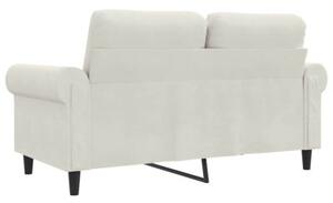 Sofa 2-osobowa, kremowy, 120 cm, tapicerowana aksamitem