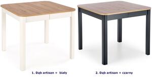 Rozkładany stół kwadratowy dąb artisan + czarny - Funis