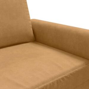 Sofa 3-osobowa, brÄ zowa, 180 cm, tapicerowana aksamitem