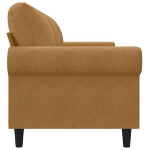 Sofa 3-osobowa, brÄ zowa, 180 cm, tapicerowana aksamitem