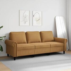 Sofa 3-osobowa, brÄ zowa, 180 cm, tapicerowana aksamitem