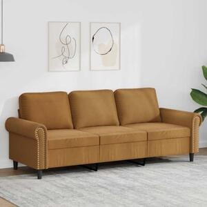 Sofa 3-osobowa, brÄ zowa, 180 cm, tapicerowana aksamitem