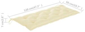 Ławka ogrodowa z poduszką, 120 cm, lite drewno akacjowe
