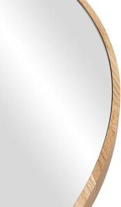 Okrągłe lustro ścienne z ramą z drewna dębowego Avery