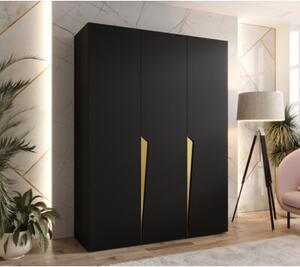Szafa uchylna otwierana Piano 1 150 wys. 202 cm czarny + u. zÅoty