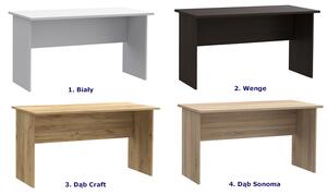 Klasyczne proste biurko do gabinetu bez szuflad dąb craft - Kriks