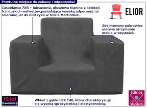 Fotel dziecięcy z pluszowym pokrowcem antracyt - Hring 4X