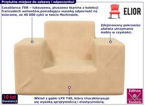 Kremowy fotel dla dziecka ze zdejmowanym pokrowcem - Hring 4X
