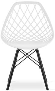 Białe ażurowe krzesło do stołu - Seram 4X
