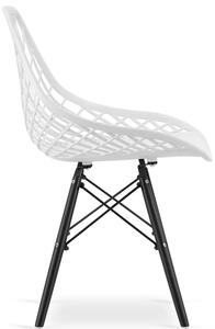 Białe ażurowe krzesło do stołu - Seram 4X