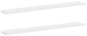 Półki ścienne, 2 szt., białe, 100x9x3 cm