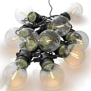 Oświetlenie ogrodowe party LED - szklane żarówki - 5 m ciepłe białe