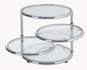 Okrągły stolik pomocniczy ze szklanymi blatami Dotts