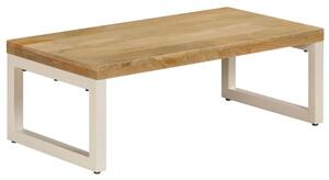 Stolik kawowy, 100x50x35 cm, lite drewno mango i stal