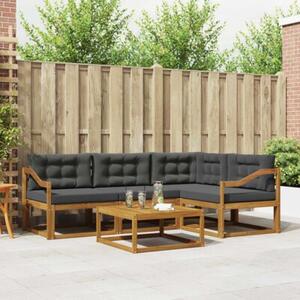 Zestaw sof na zewnątrz z poduszką 5 szt. naturalny i antracytowy