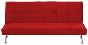 Nowoczesna sofa rozkładana tapicerowana kanapa pikowana 3-osobowa czerwona Hasle Beliani