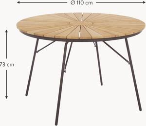 Okrągły stół ogrodowy z blatem z drewna tekowego Ellen, różne rozmiary
