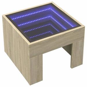 Stolik nocny z LED infinity, dÄ b sonoma, 40x40x30 cm