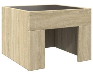 Stolik nocny z LED infinity, dÄ b sonoma, 40x40x30 cm