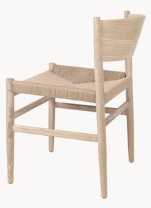 Krzesło z drewna z plecionym siedziskiem Nestor