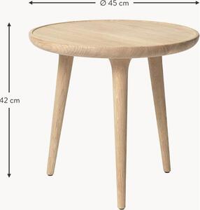 Ręcznie wykonany okrągły stolik pomocniczy z drewna dębowego Accent
