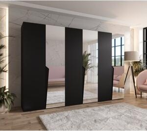 Szafa uchylna otwierana Piano 2 300 (3x100) wys. 202 cm czarny + u. czarny