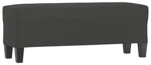 Ławka, ciemnoszara, 100x35x41 cm, obity mikrofibrą