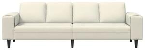 Nowoczesna sofa do salonu w kremowym kolorze, 4 miejsca, z poduszkami z pianki, odporna na wilgoÄ