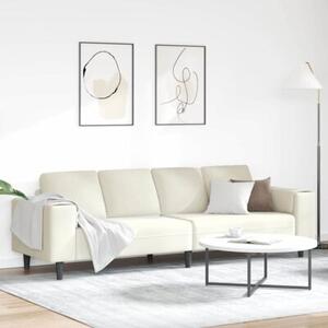 Nowoczesna sofa do salonu w kremowym kolorze, 4 miejsca, z poduszkami z pianki, odporna na wilgoÄ