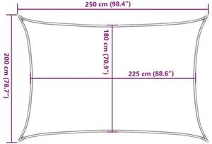 Żagiel przeciwsłoneczny, 160 g/m², taupe, 2x2,5 m, hdpe