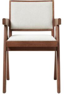 Krzesło tapicerowane z drewna z podłokietnikami Sissi