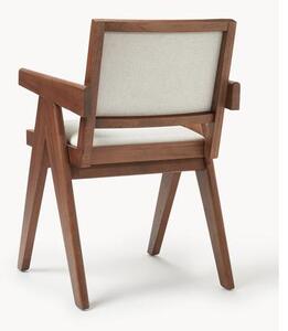 Krzesło tapicerowane z drewna z podłokietnikami Sissi