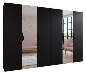 Szafa uchylna otwierana Sandi 2 300 (2x150) wys. 202 cm czarny + u. czarny