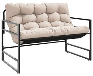 Ławka ogrodowa z poduszką, taupe, 113 cm, stal