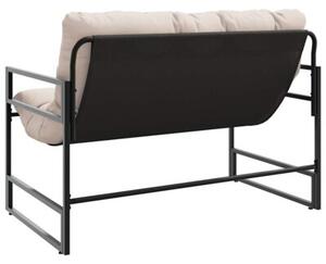 Ławka ogrodowa z poduszką, taupe, 113 cm, stal