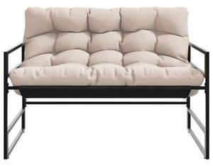 Ławka ogrodowa z poduszką, taupe, 113 cm, stal