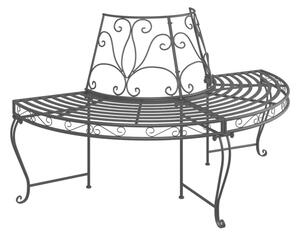 Ławka pod drzewo, półokrągła, Ø160 cm, czarna, stalowa