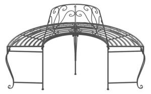 Ławka pod drzewo, półokrągła, Ø160 cm, czarna, stalowa