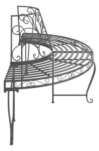Ławka pod drzewo, półokrągła, Ø160 cm, czarna, stalowa