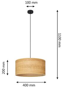 Lampa wisząca pojedyncza ALBA WOOD W-KM 4020/1 BK+WOOD