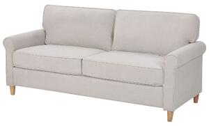 Sofa welurowa nowoczesna kanapa 3-osobowa do salonu beżowa Ronneby Beliani