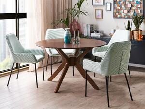 Retro okrągły stół do jadalni salon 4 osobowy ø 120 cm ciemne drewno Tymi Beliani