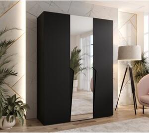 Szafa uchylna otwierana Piano 2 150 wys. 202 cm czarny + u. czarny