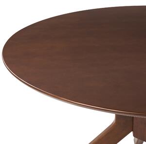 Retro okrągły stół do jadalni salon 4 osobowy ø 120 cm ciemne drewno Tymi Beliani