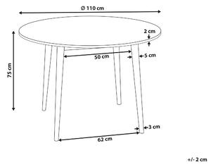 Retro okrągły stół do jadalni salon 4 osobowy ø 110 cm jasne drewno Radan Beliani