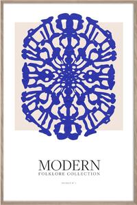 Obraz drukowany z ramą w zestawie 60x90 cm Blue Folklore – Styler